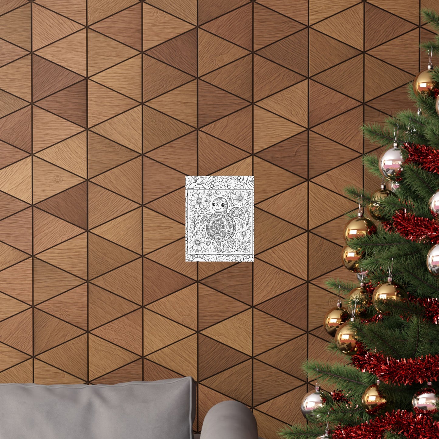 Colorable Turtle Poster