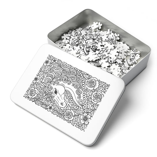 Jigsaw Puzzle: Unicorn and Pearls