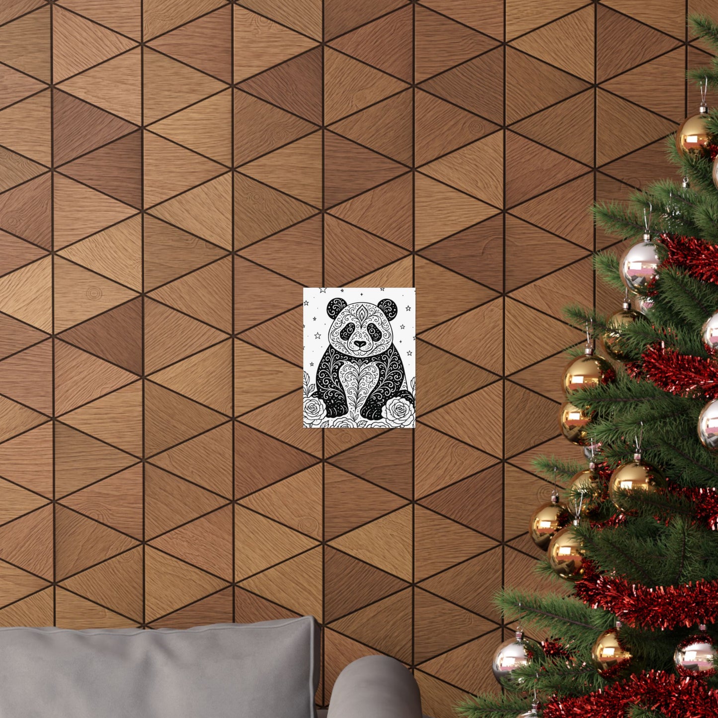 Colorable Panda Poster