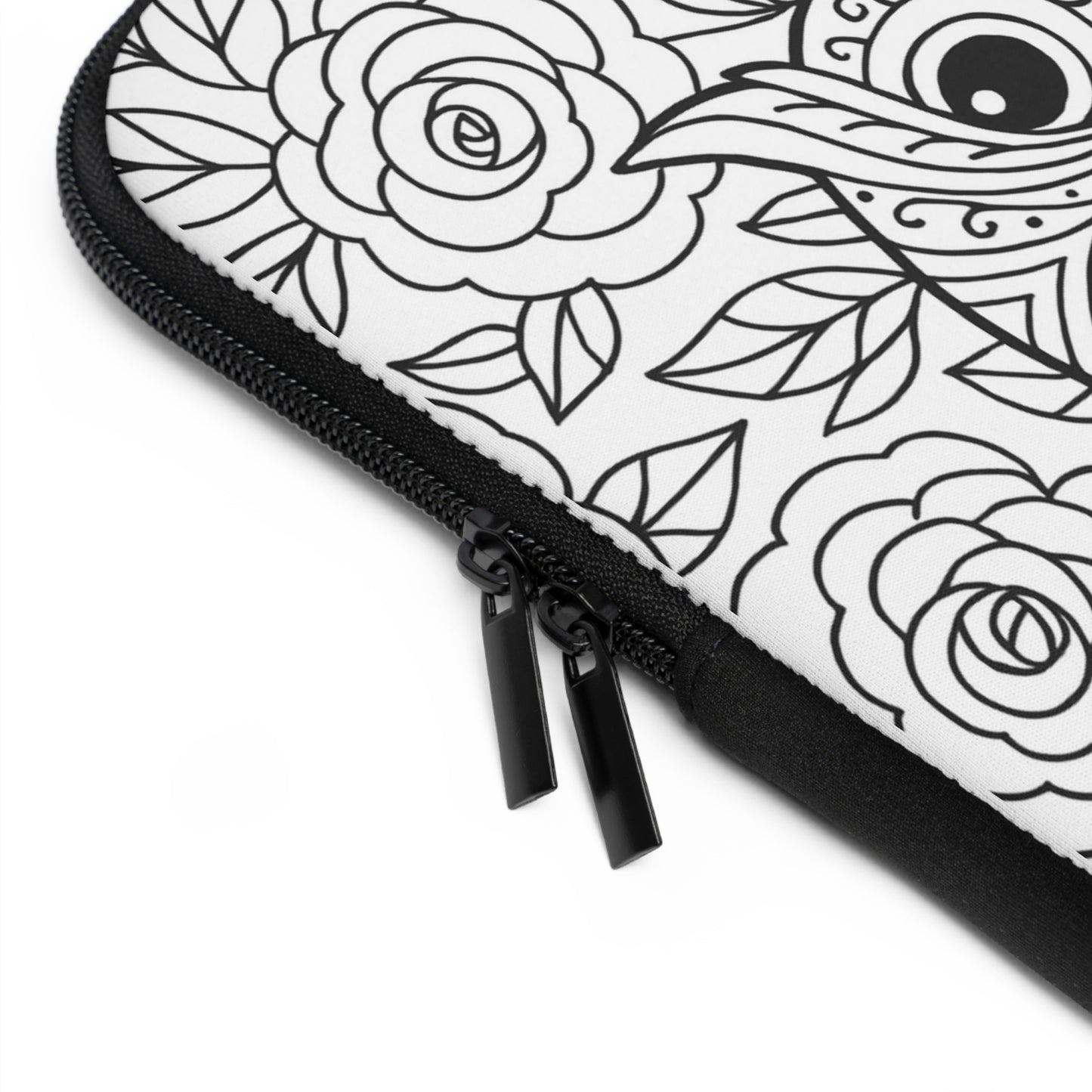 Chi Omega Owl Laptop Sleeve — Black & White Decorative Protective Case