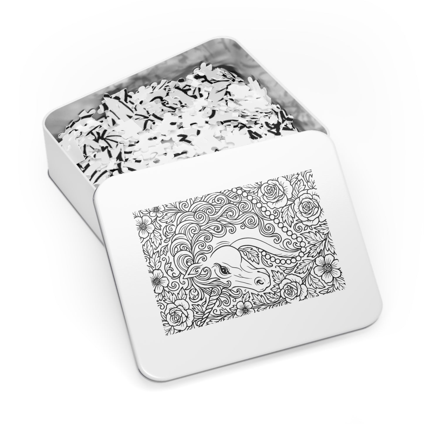 Jigsaw Puzzle: Unicorn and Pearls