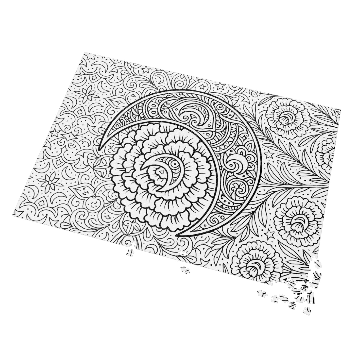 Jigsaw Puzzle: Crescent Moon and Carnations