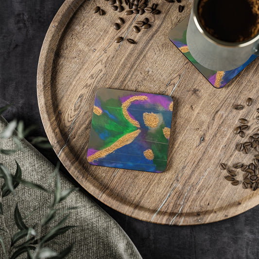 Corkwood Coaster Set - by Cancer Survivor artist Courtney Trombka, entitled "Peace through Chaos"