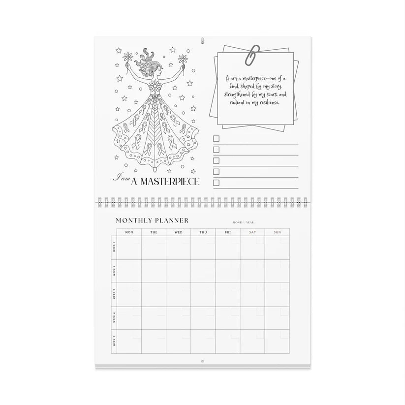 Colorable Undated Wall Calendar & Monthly Planner – A Healing Gift of Hope and Organization