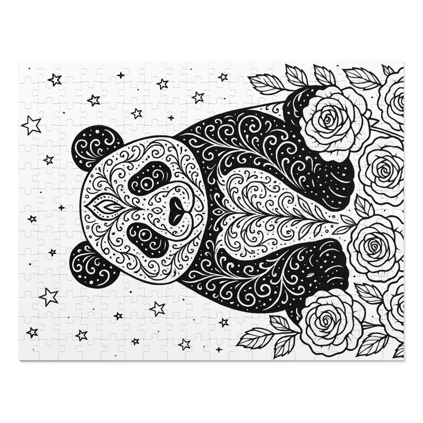 Adult Coloring Panda Jigsaw Puzzle with Tin – Mindfulness Puzzle for Stress Relief & Gifts