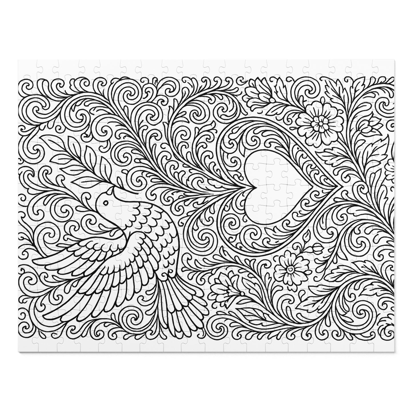 Jigsaw Puzzle: Dove and Heart