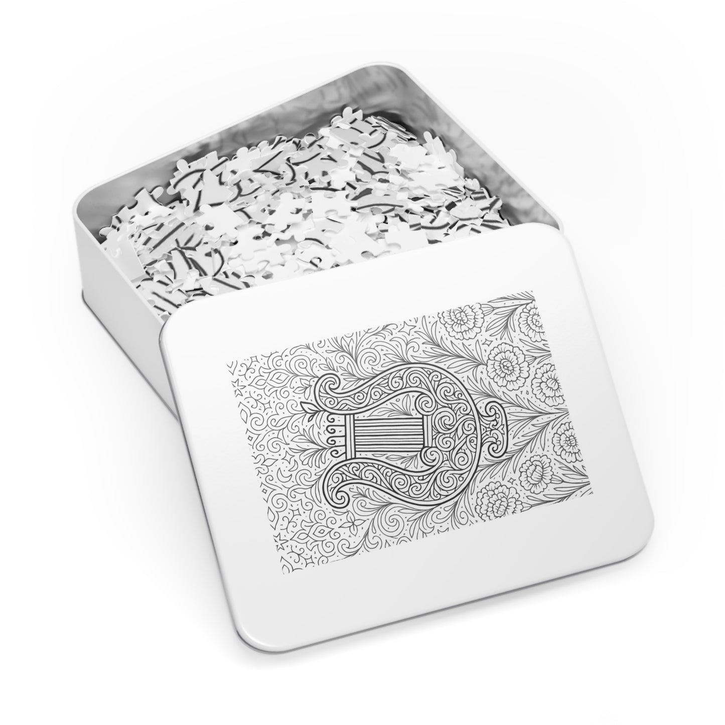 Jigsaw Puzzle: Ornate Lyre and Carnations