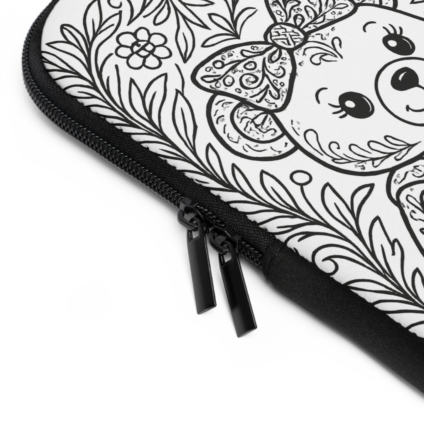 Sigma Delta Tau Bear and Torch Laptop Sleeve — Black & White Decorative Protective Case