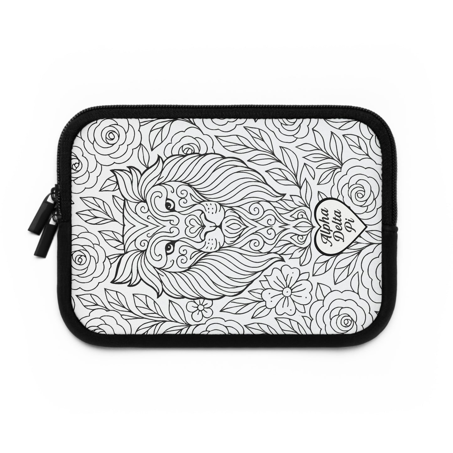 Alpha Delta Pi Lion Laptop Sleeve — Black & White Decorative Protective Case
