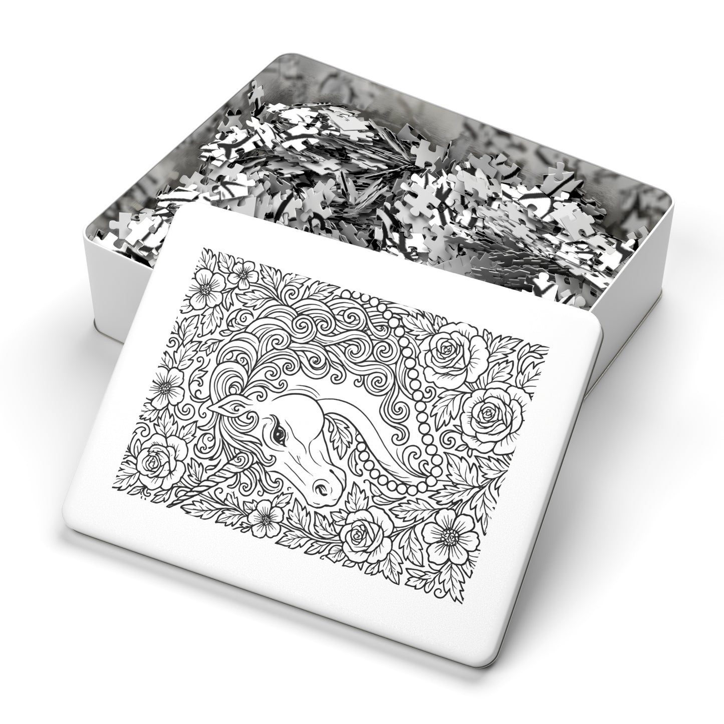 Jigsaw Puzzle: Unicorn and Pearls