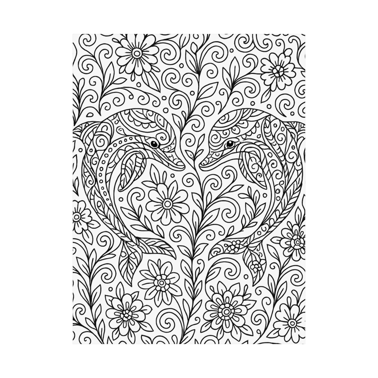 Colorable Dolphins Poster