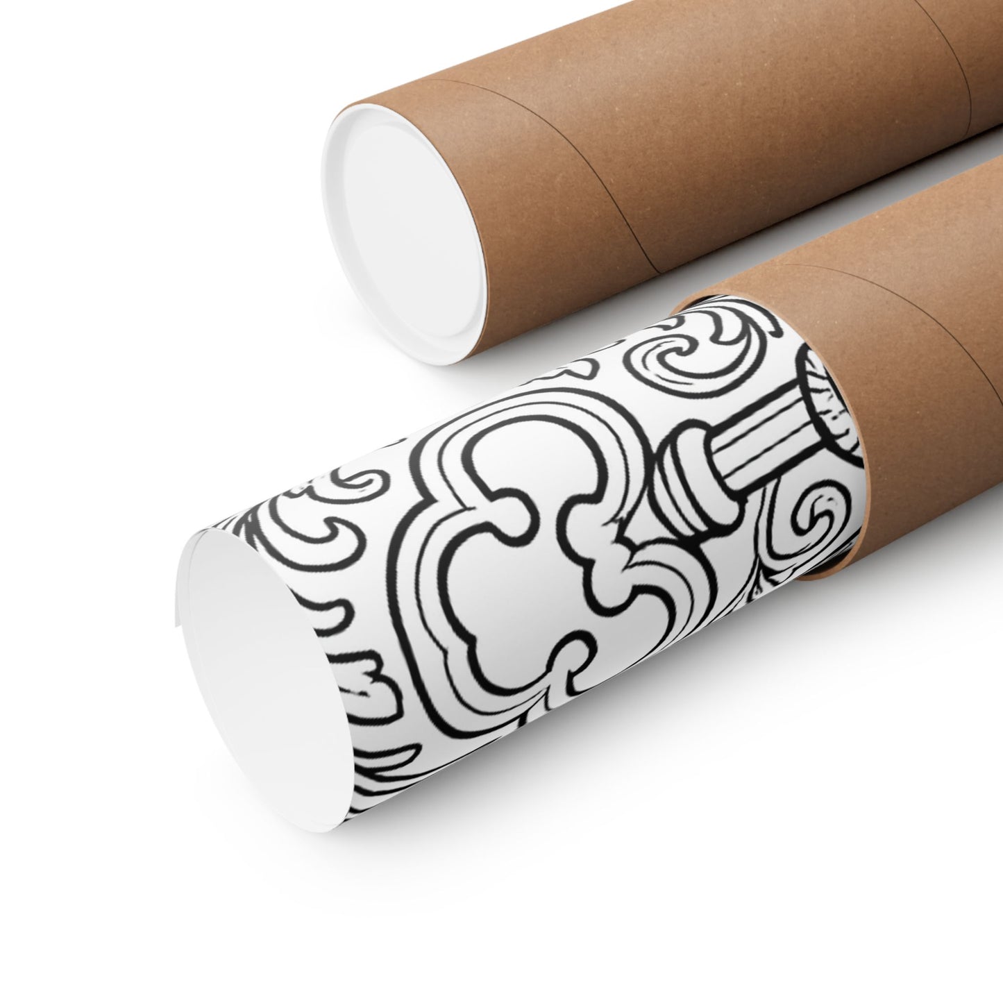 Colorable Owl and Key Poster