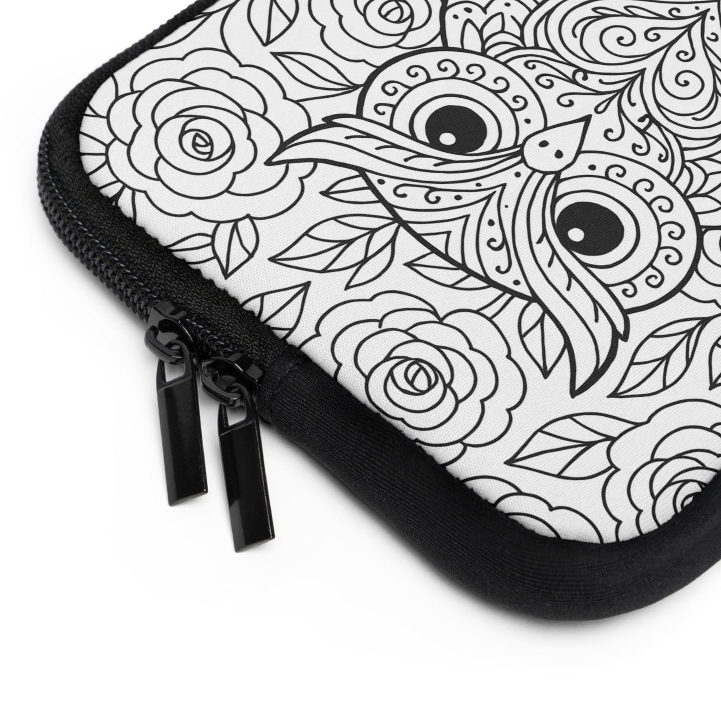 Chi Omega Owl Laptop Sleeve — Black & White Decorative Protective Case