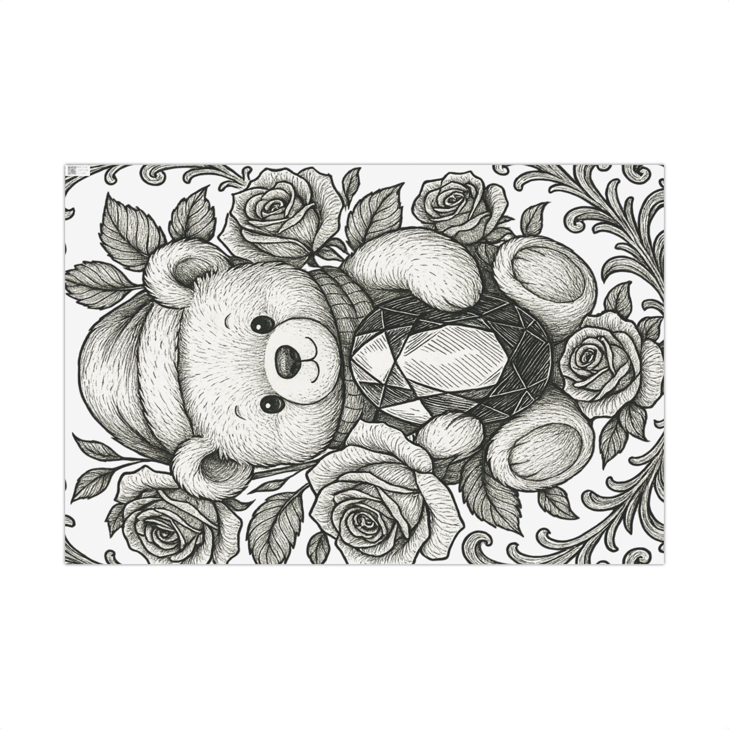 Phi Sigma Sigma Bear and Sapphire - Sorority Gift Wrap