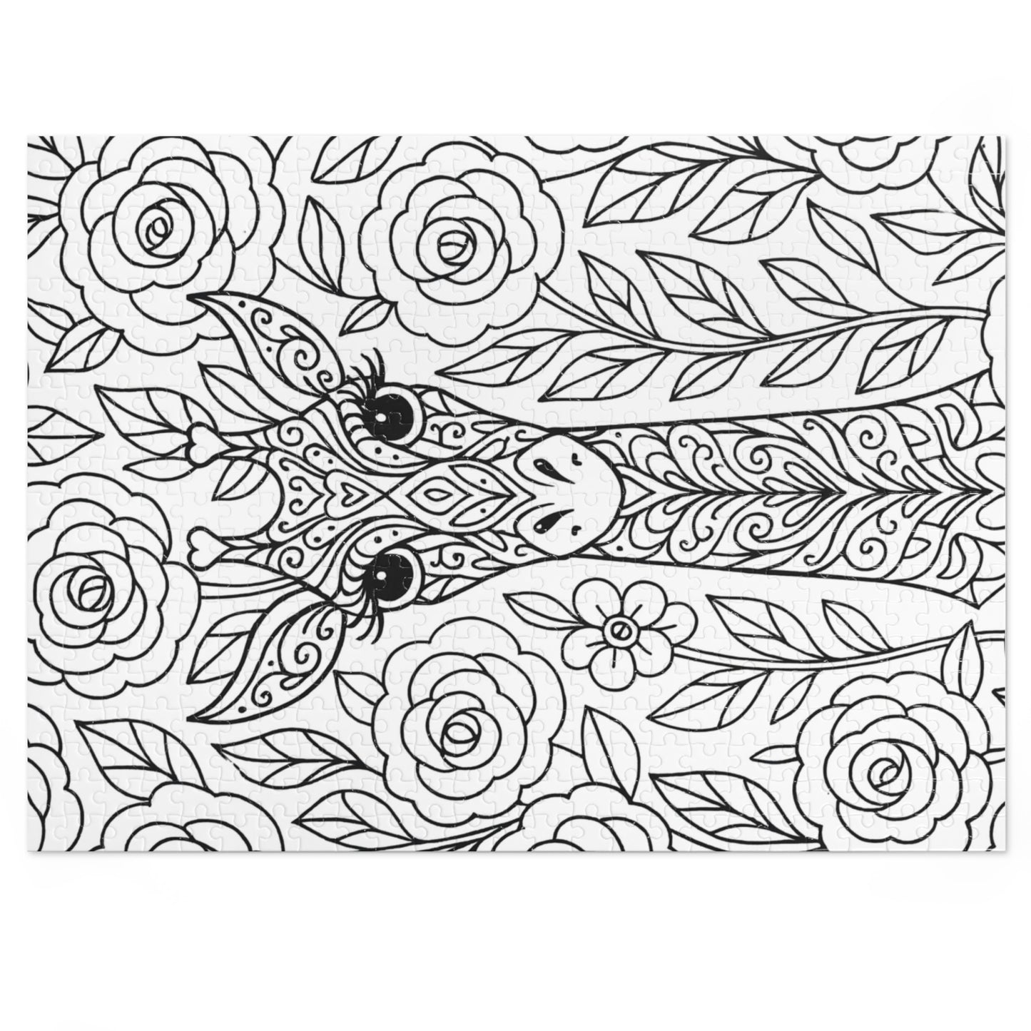 Adult Coloring Giraffe Jigsaw Puzzle with Tin – Mindfulness Puzzle for Stress Relief & Gifts