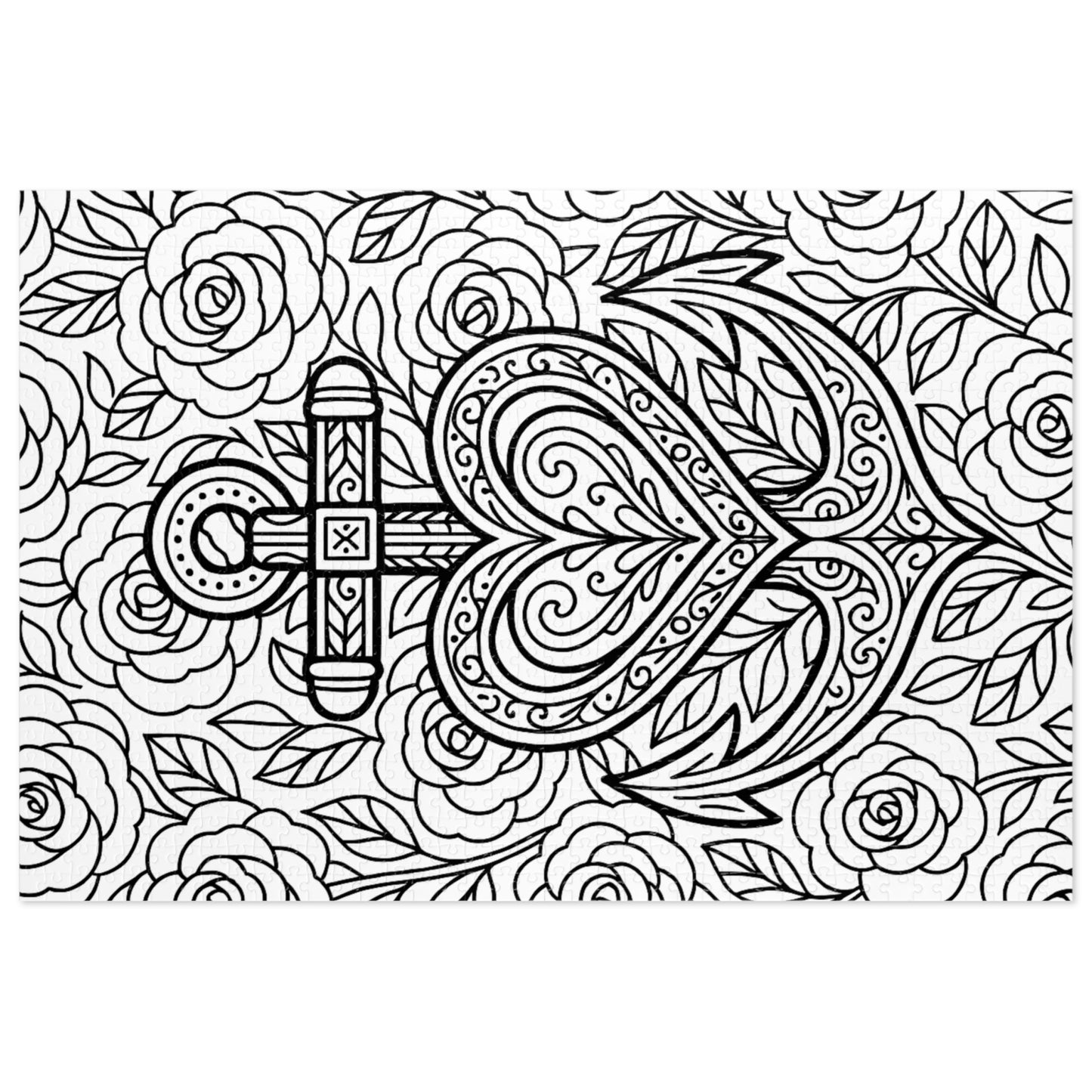 Adult Coloring Anchor Jigsaw Puzzle with Tin – Mindfulness Puzzle for Stress Relief & Gifts