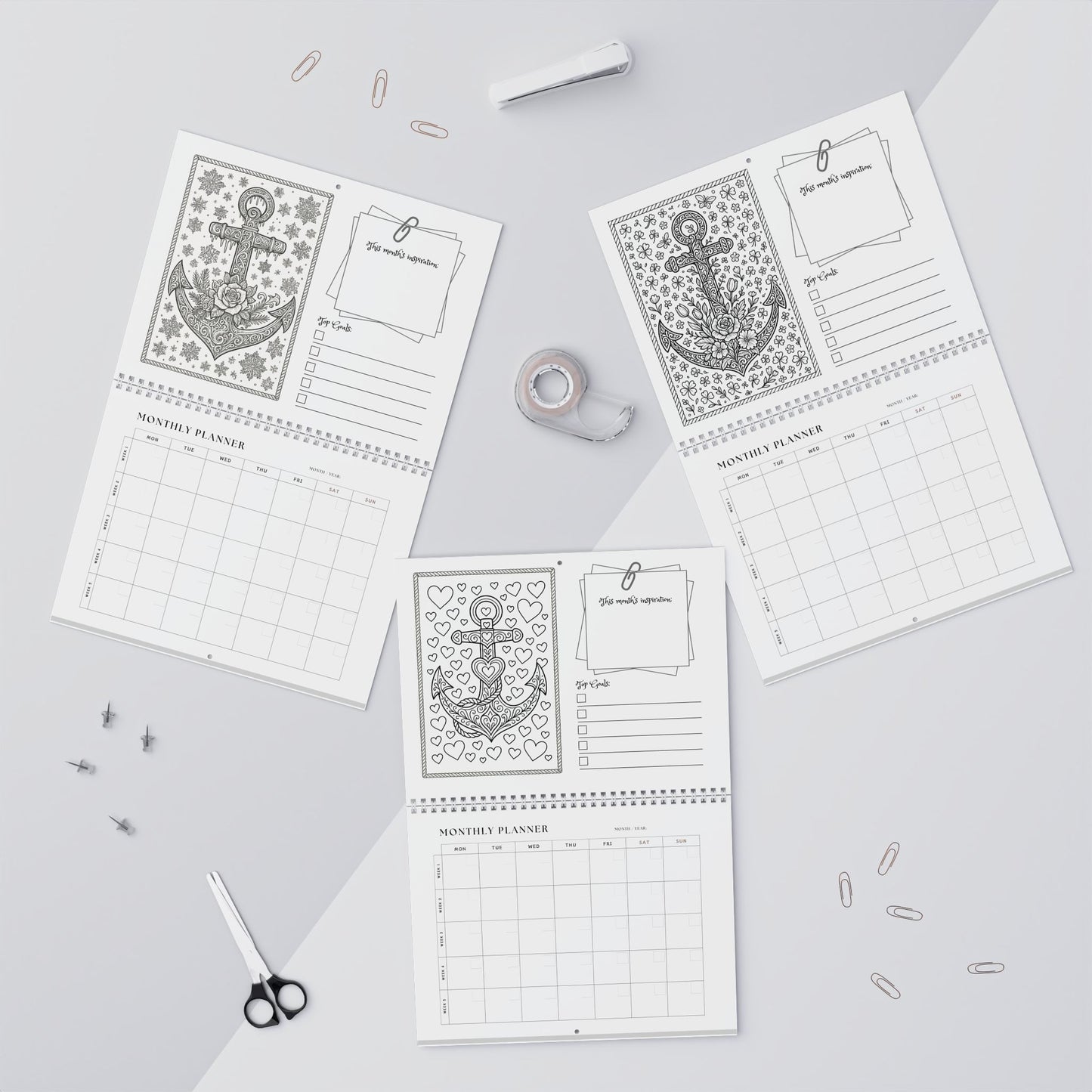 Delta Gamma Wall Calendar & Planner – Anchors Through the Seasons