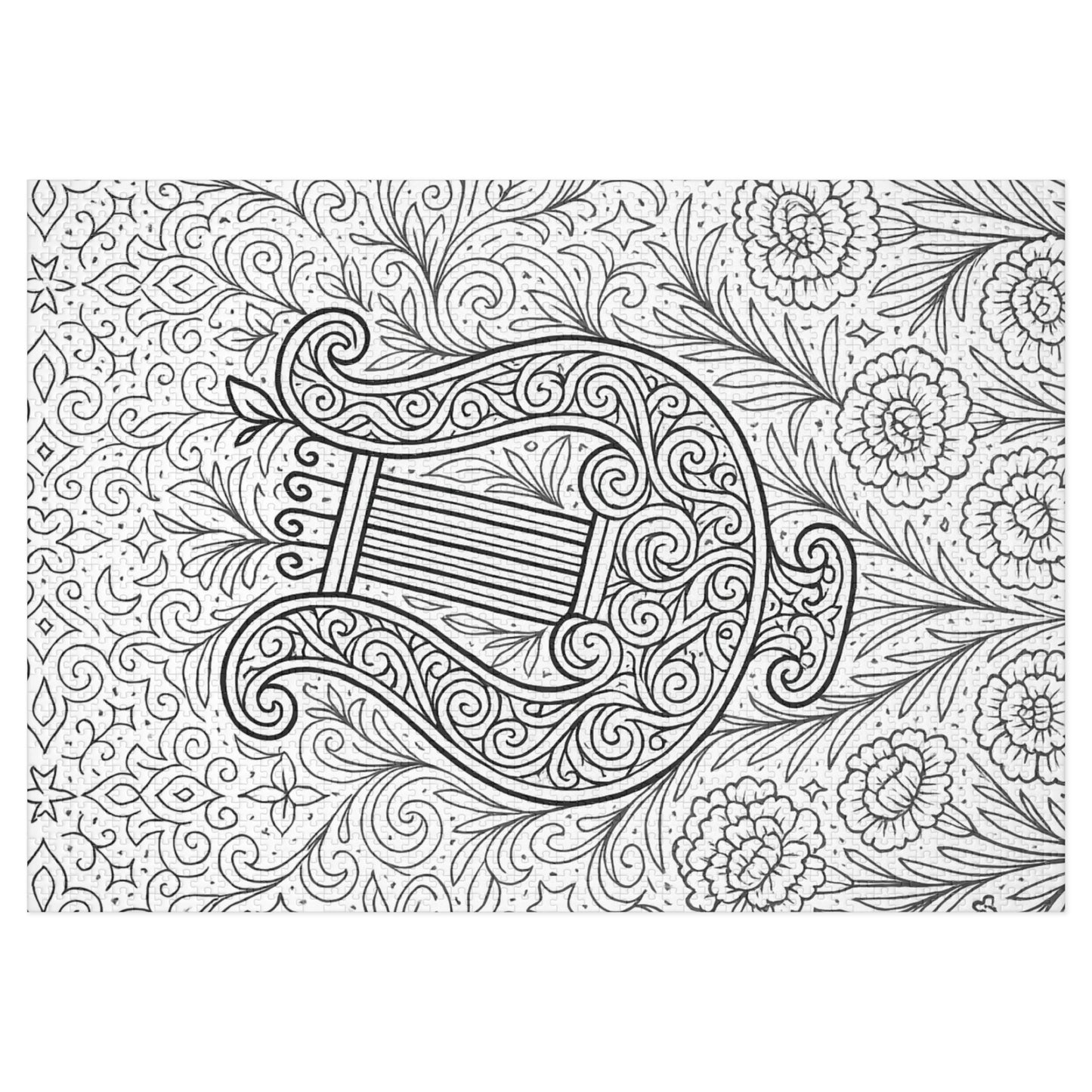 Jigsaw Puzzle: Ornate Lyre and Carnations