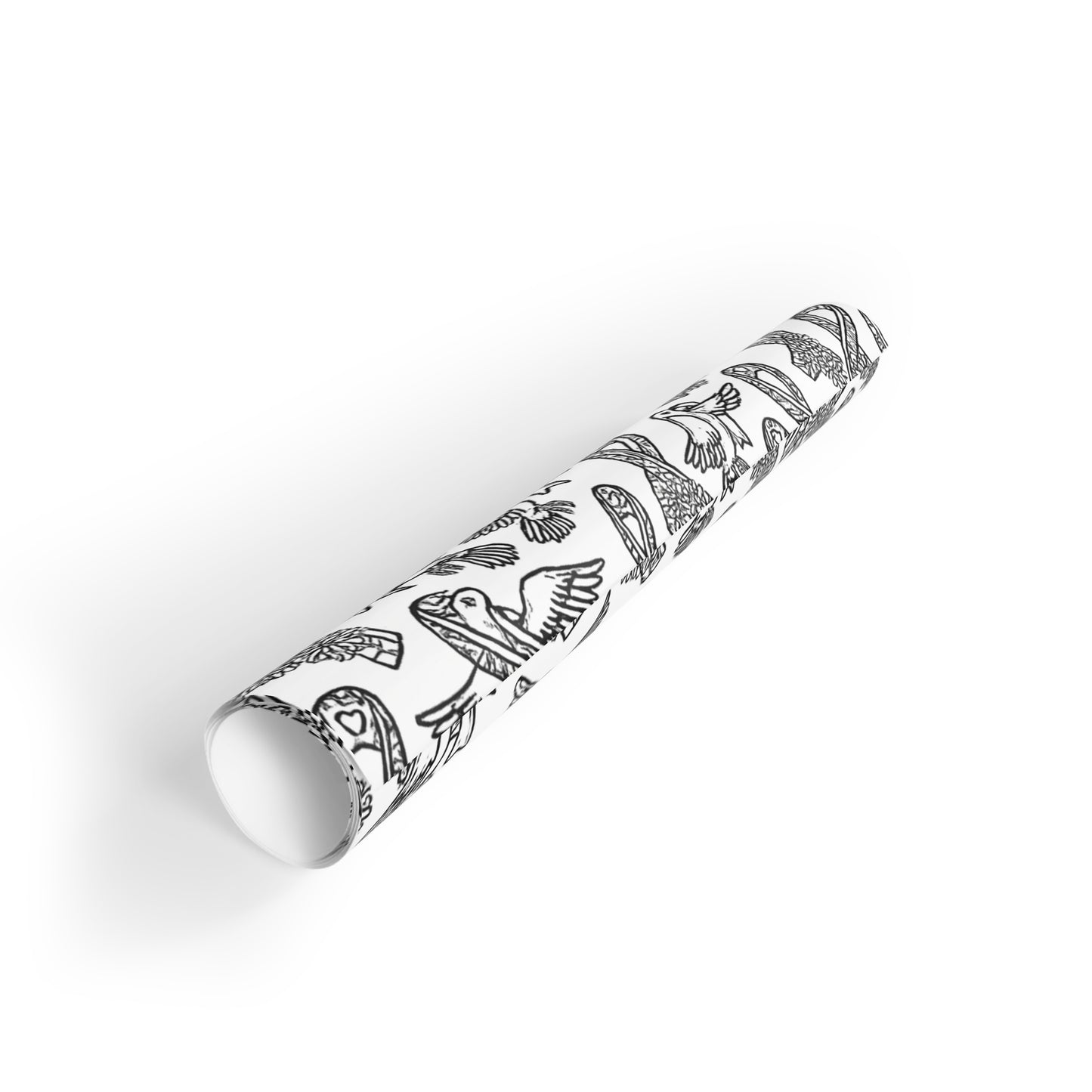 Wrapping Paper Rolls, Cancer Ribbons Black and White Line Art
