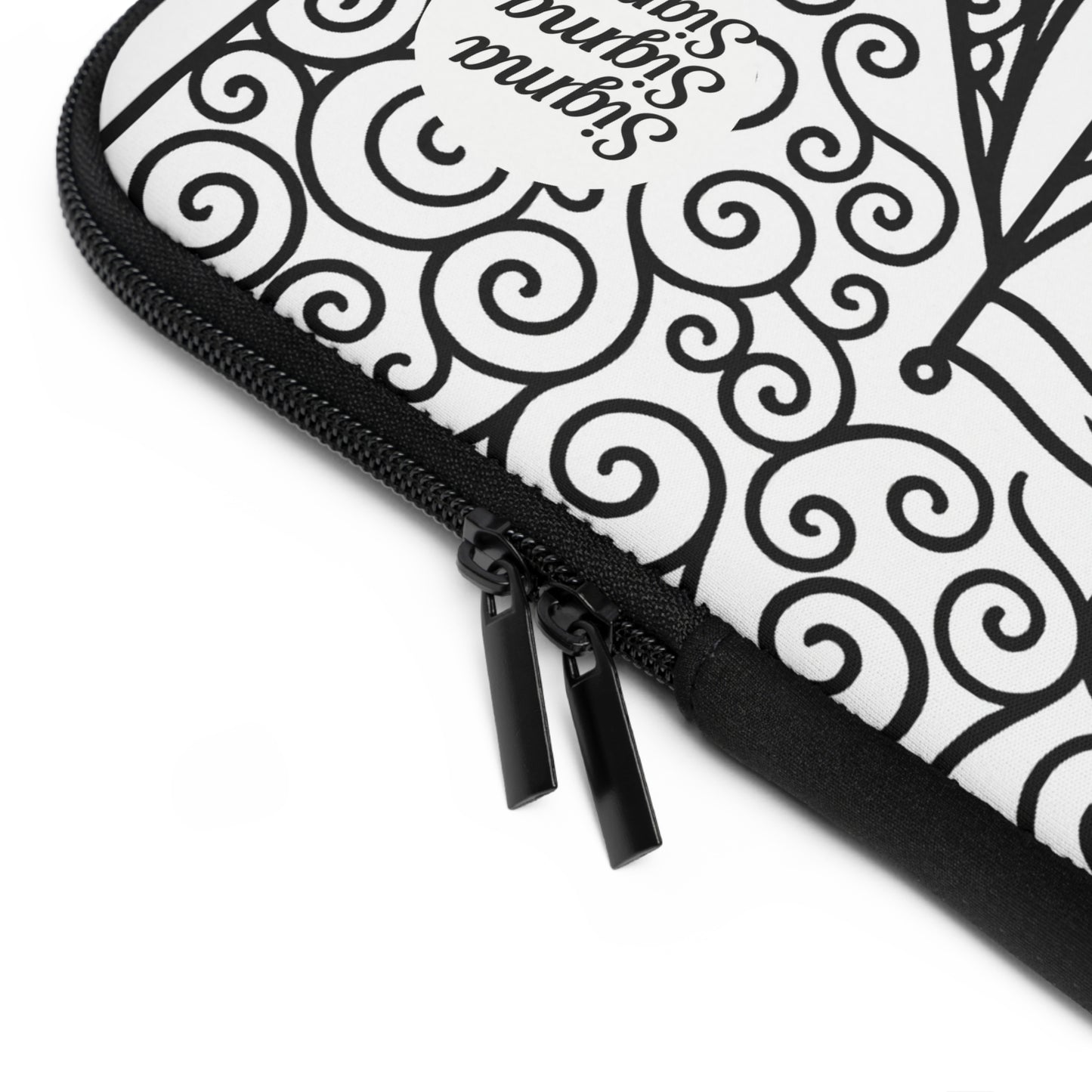 Sigma Sigma Sigma Sailboat Laptop Sleeve — Black & White Decorative Protective Case