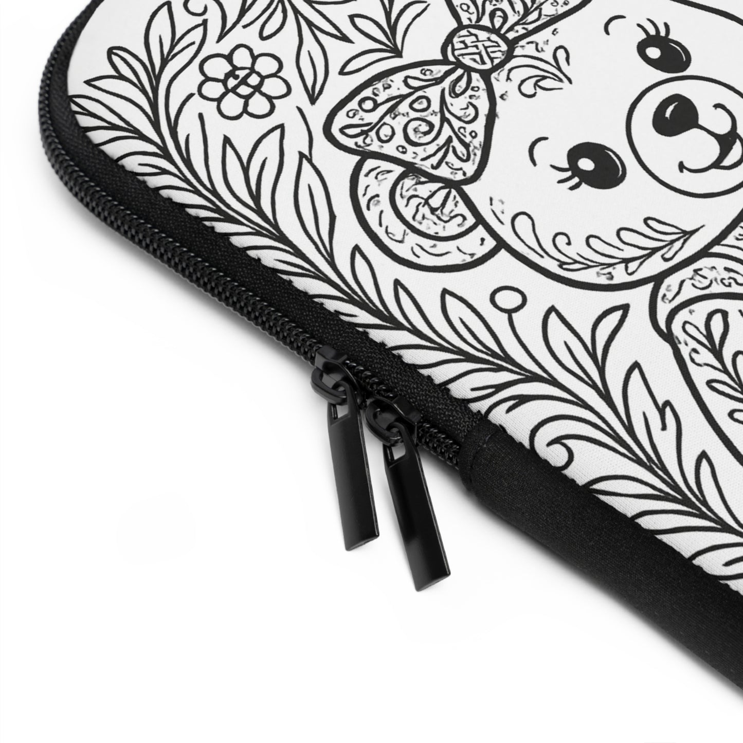 Sigma Delta Tau Bear and Torch Laptop Sleeve — Black & White Decorative Protective Case