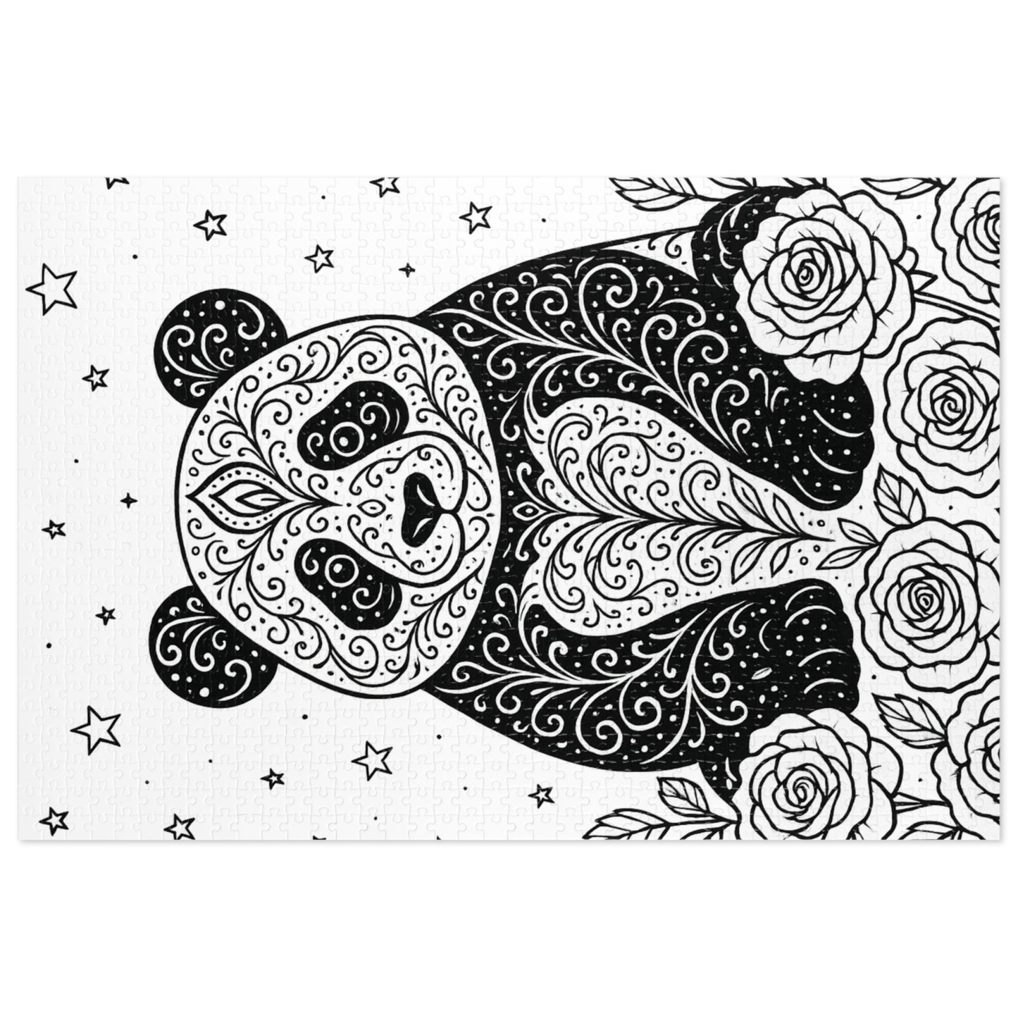 Adult Coloring Panda Jigsaw Puzzle with Tin – Mindfulness Puzzle for Stress Relief & Gifts