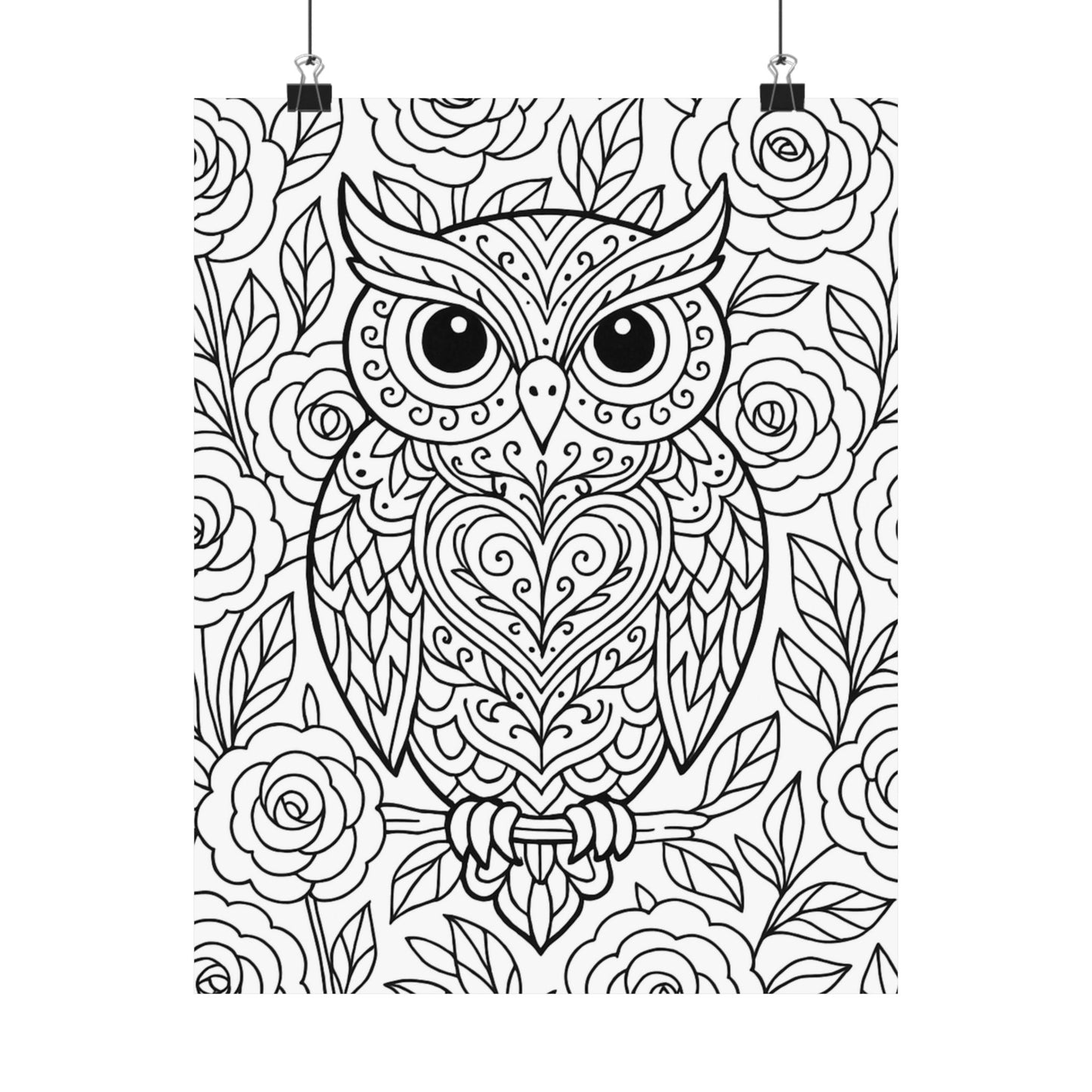 Colorable Owl Poster