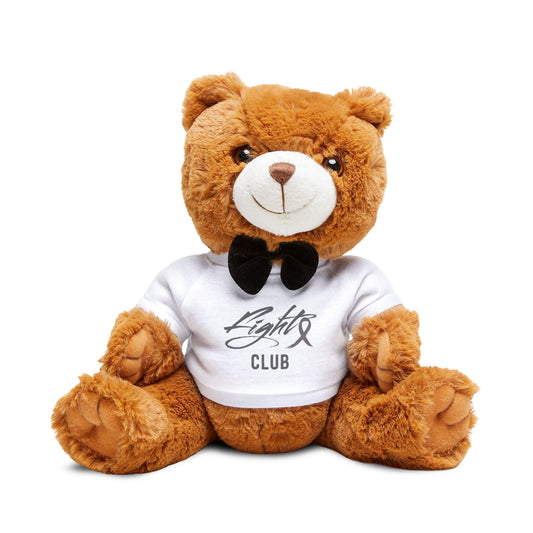 Cute Teddy Bear with "FIGHT CLUB"  T-Shirt, Children's Gift, Comfort Toy, Birthday Present, Support Token, Adorable Keepsake
