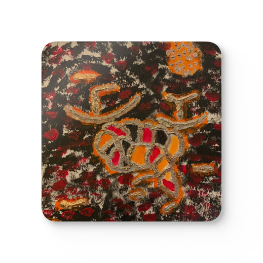 Corkwood Coaster Set titled "Unknown Territory"- by Cancer Survivor artist Verazonda Walker