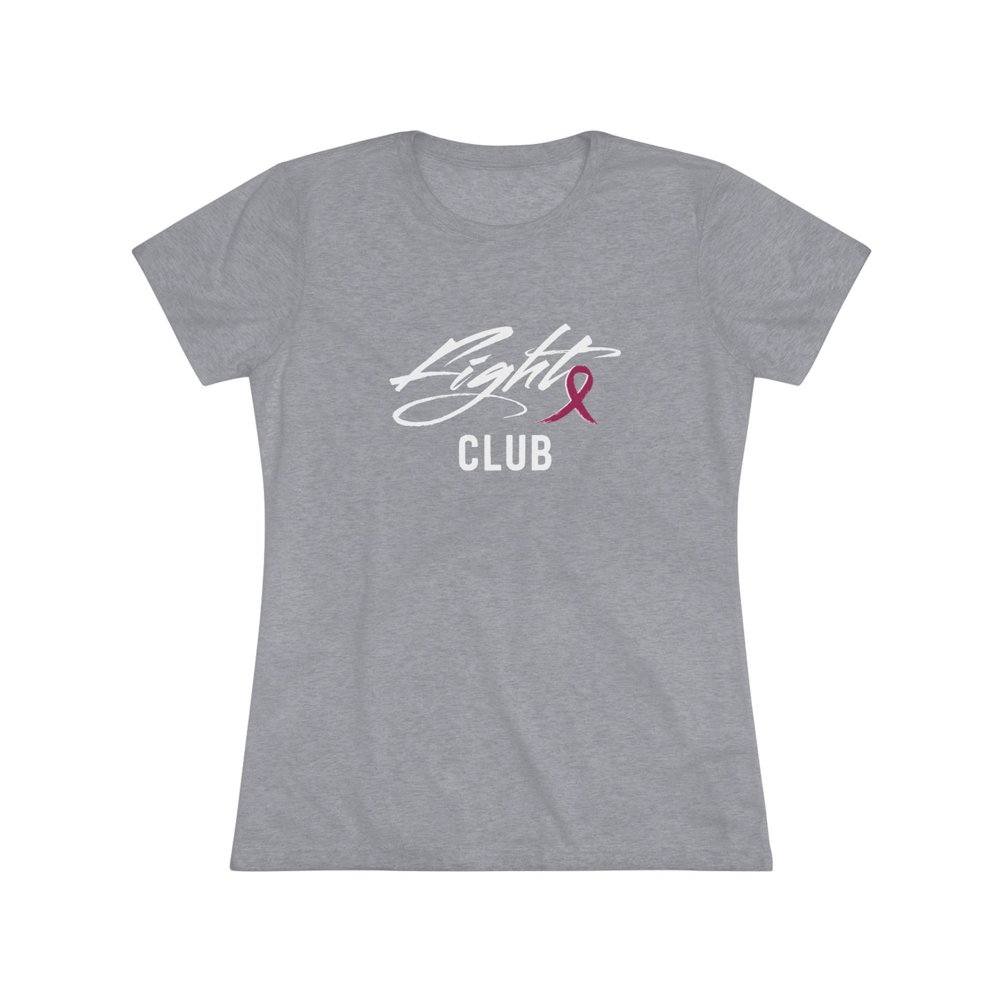 Lightweight Women's Tee with Burgundy Awareness Ribbon, Cancer Awareness Shirt, Gift for Her, Support Tee, Casual Wear
