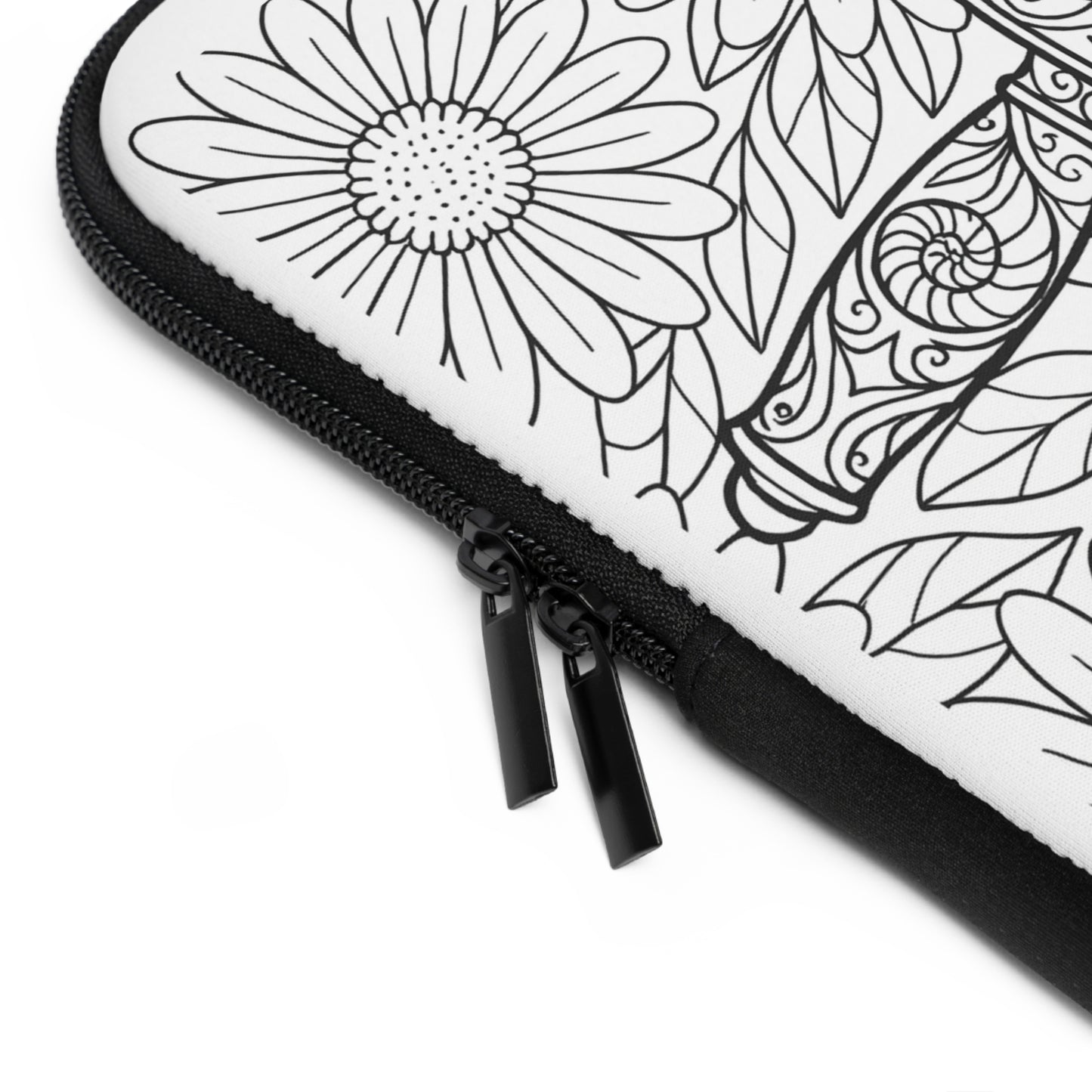 Kappa Delta Sword and Nautilus Shell Laptop Sleeve — Black & White Decorative Protective Case