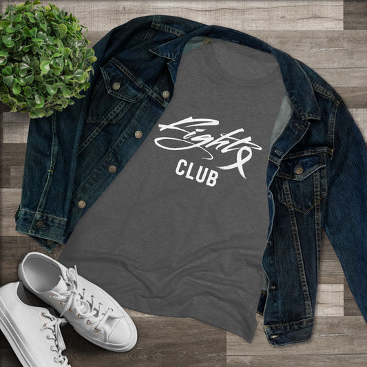 Lightweight Women's Tee with White FIGHT CLUB Awareness Ribbon, Cancer Awareness Shirt, Gift for Her, Support Tee, Casual Wear
