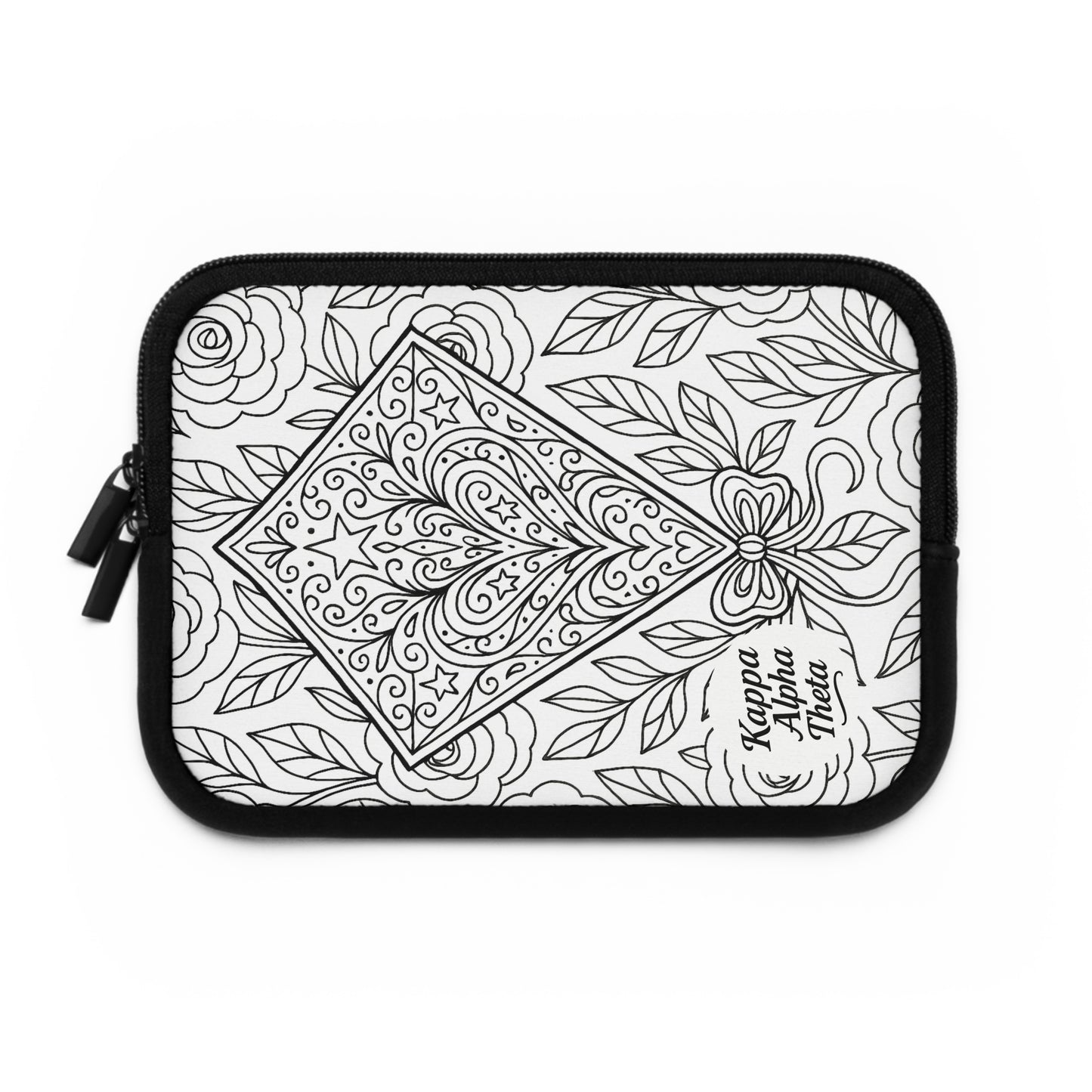 Kappa Alpha Theta Kite Laptop Sleeve — Black & White Decorative Protective Case