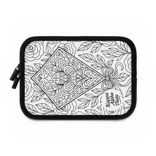 Kappa Alpha Theta Kite Laptop Sleeve — Black & White Decorative Protective Case