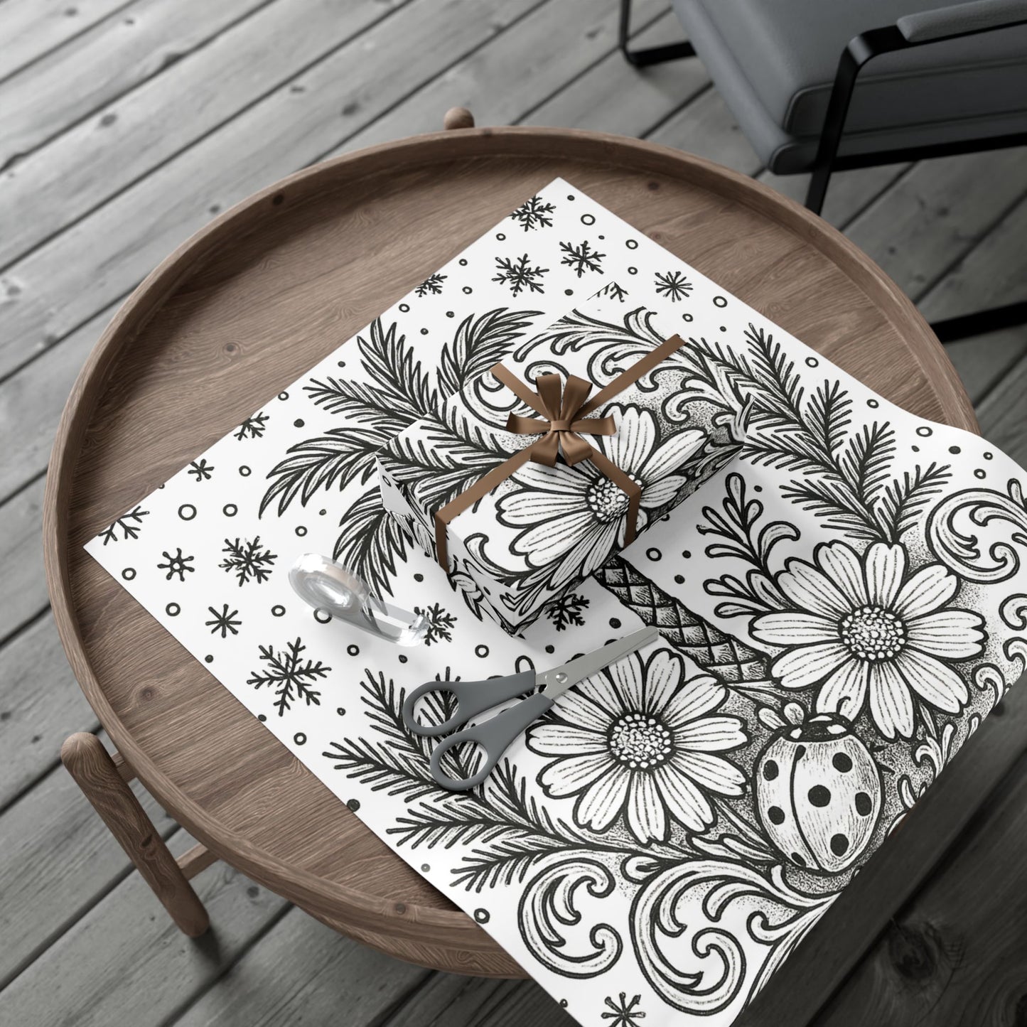 Color Me Collection - Sorority Gift Wrap Palm Tree and Lady Bug