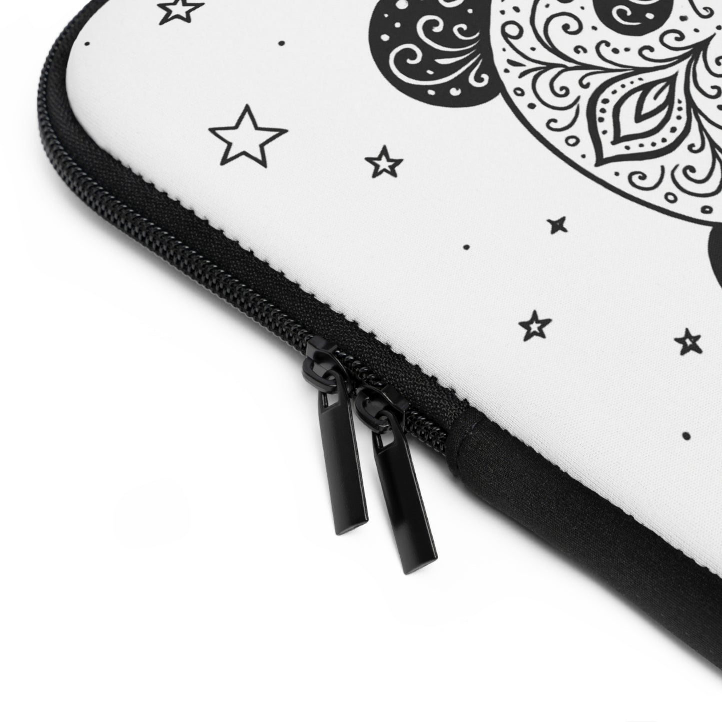 Alpha Omicron Pi Panda Laptop Sleeve — Black & White Decorative Protective Case