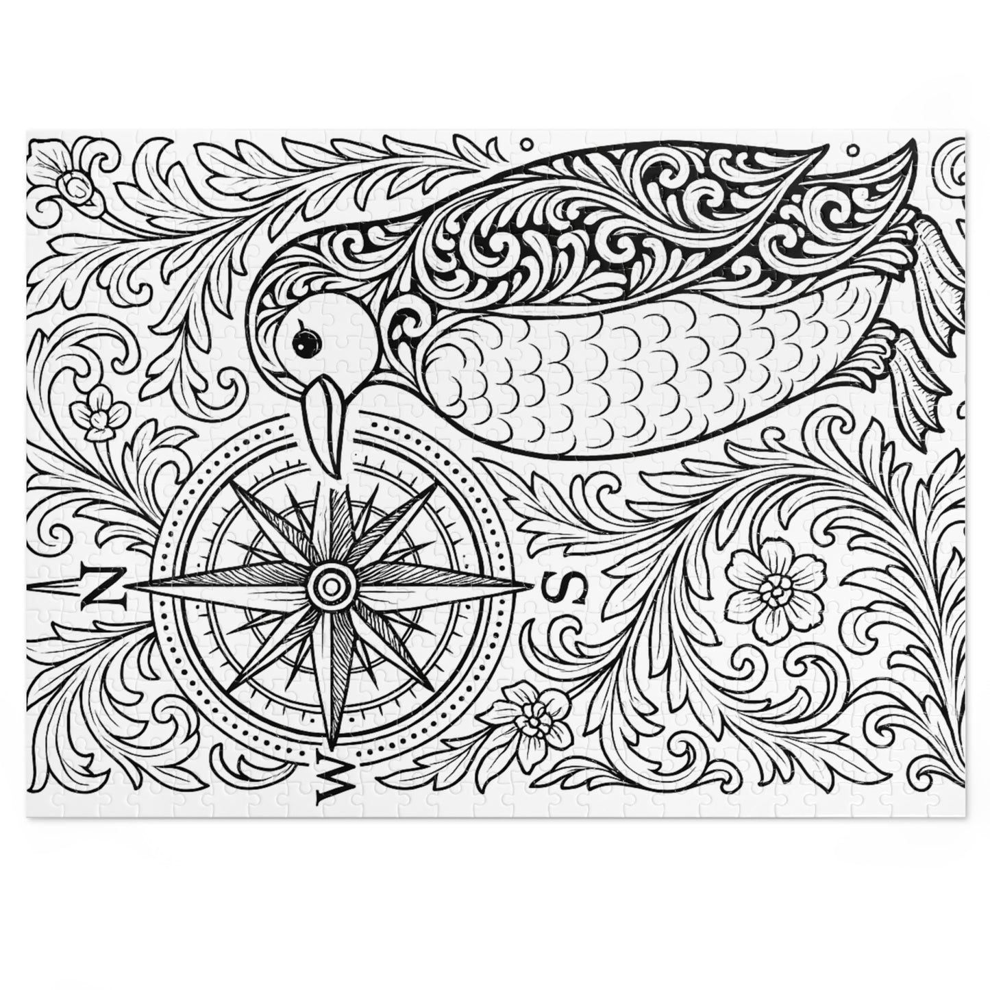 Jigsaw Puzzle: Penguin and Compass