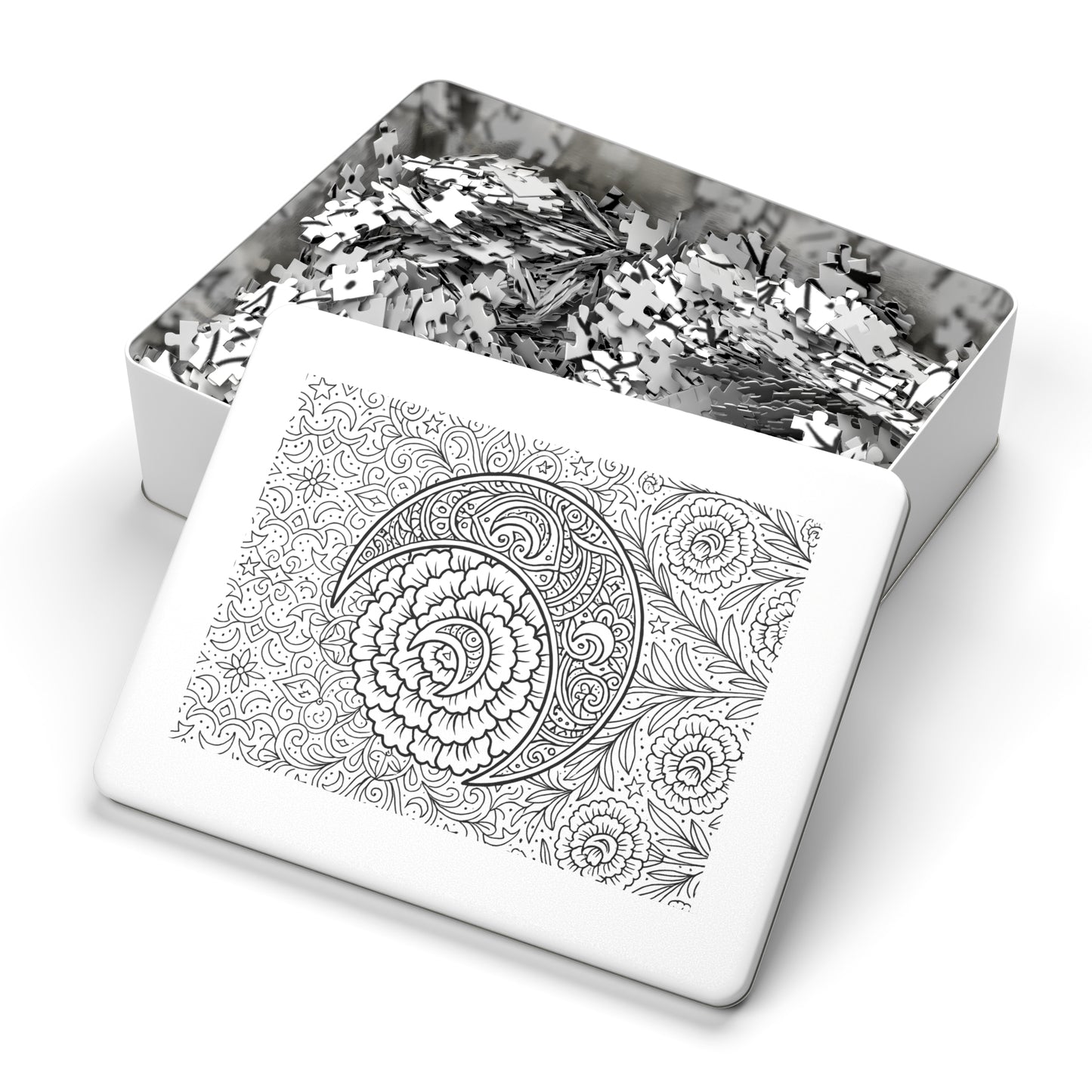 Jigsaw Puzzle: Crescent Moon and Carnations