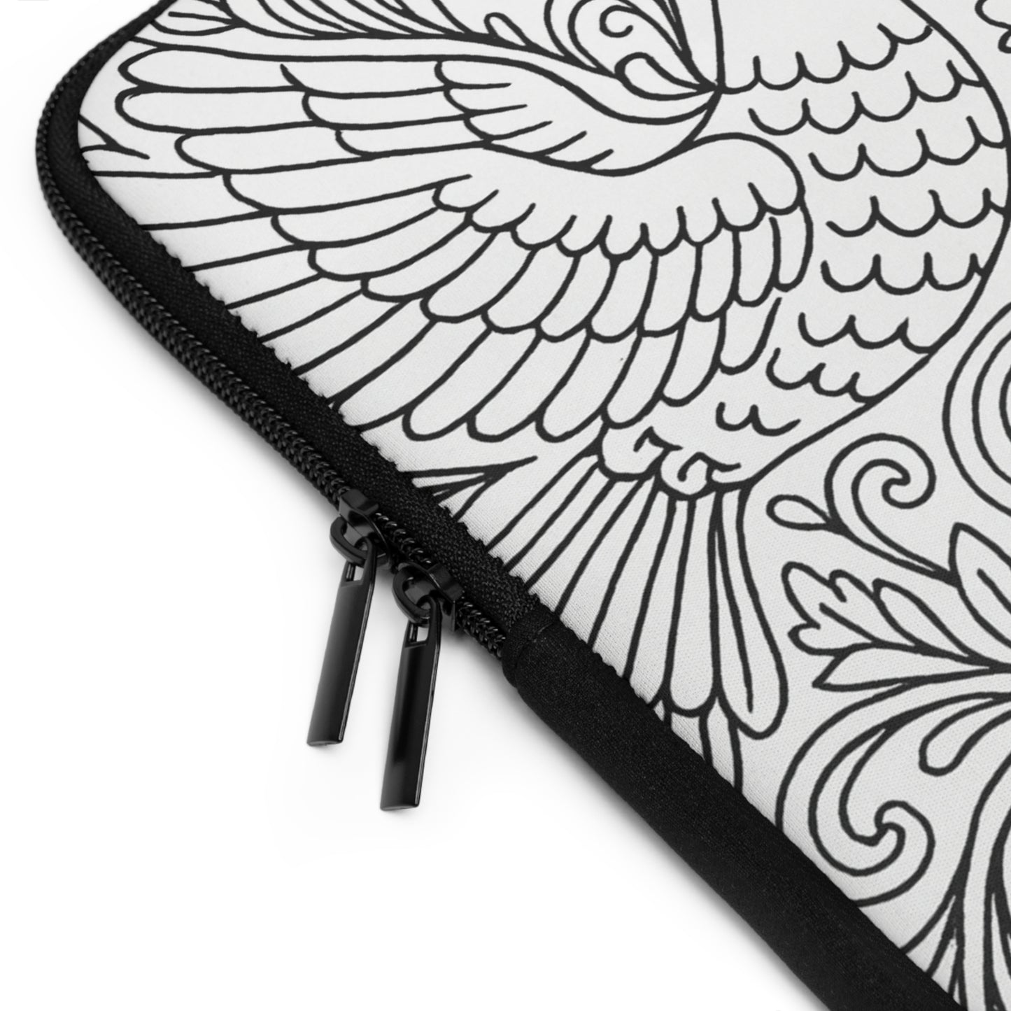 Sigma Kappa Floral Dove Laptop Sleeve — Black & White Decorative Protective Case