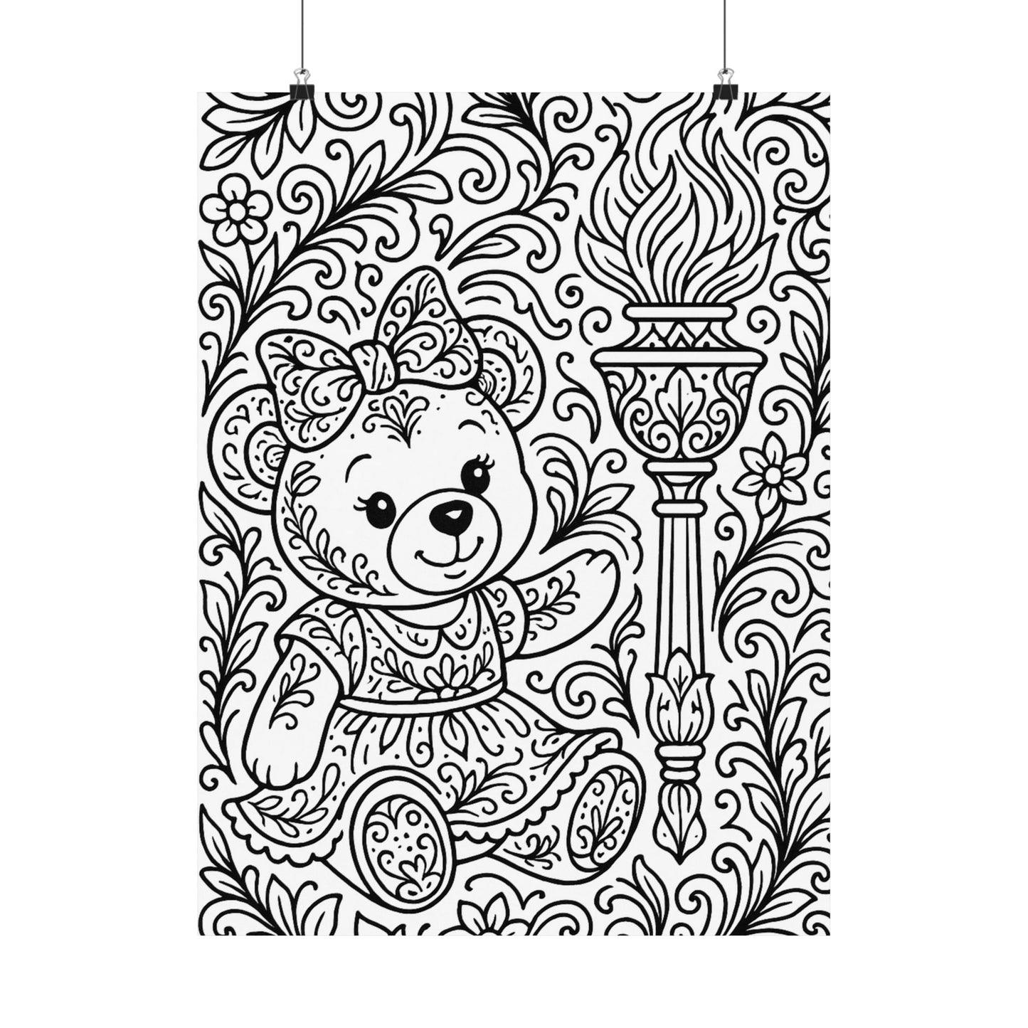 Colorable Bear Poster