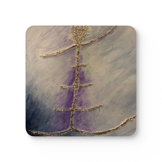 Corkwood Coaster Set titled "Angel's Reach"- by Cancer Survivor artist Jaky Broussard