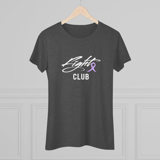 Lightweight Women's Tee with Purple Awareness Ribbon, Cancer Awareness Shirt, Gift for Her, Support Tee, Casual Wear