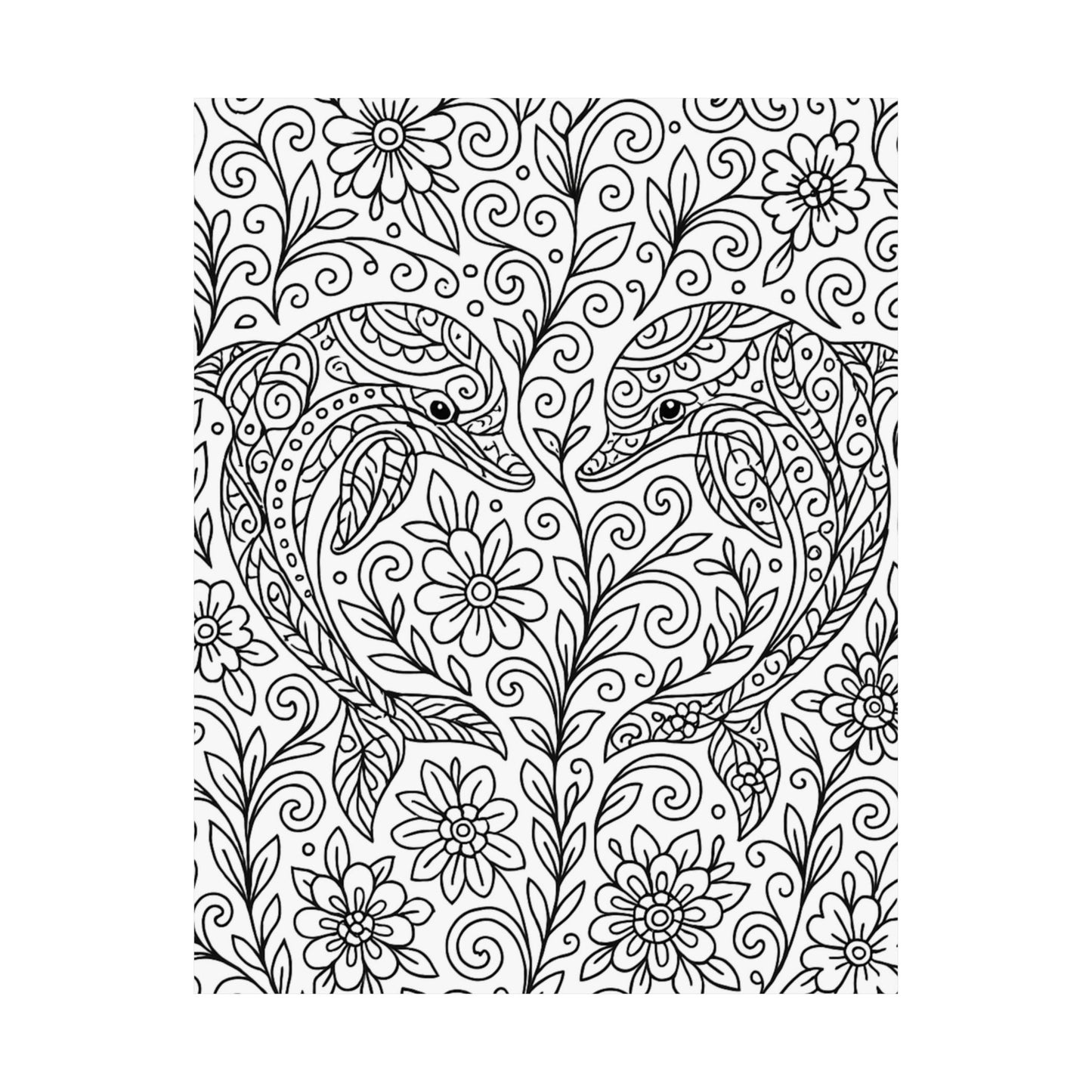 Colorable Dolphins Poster