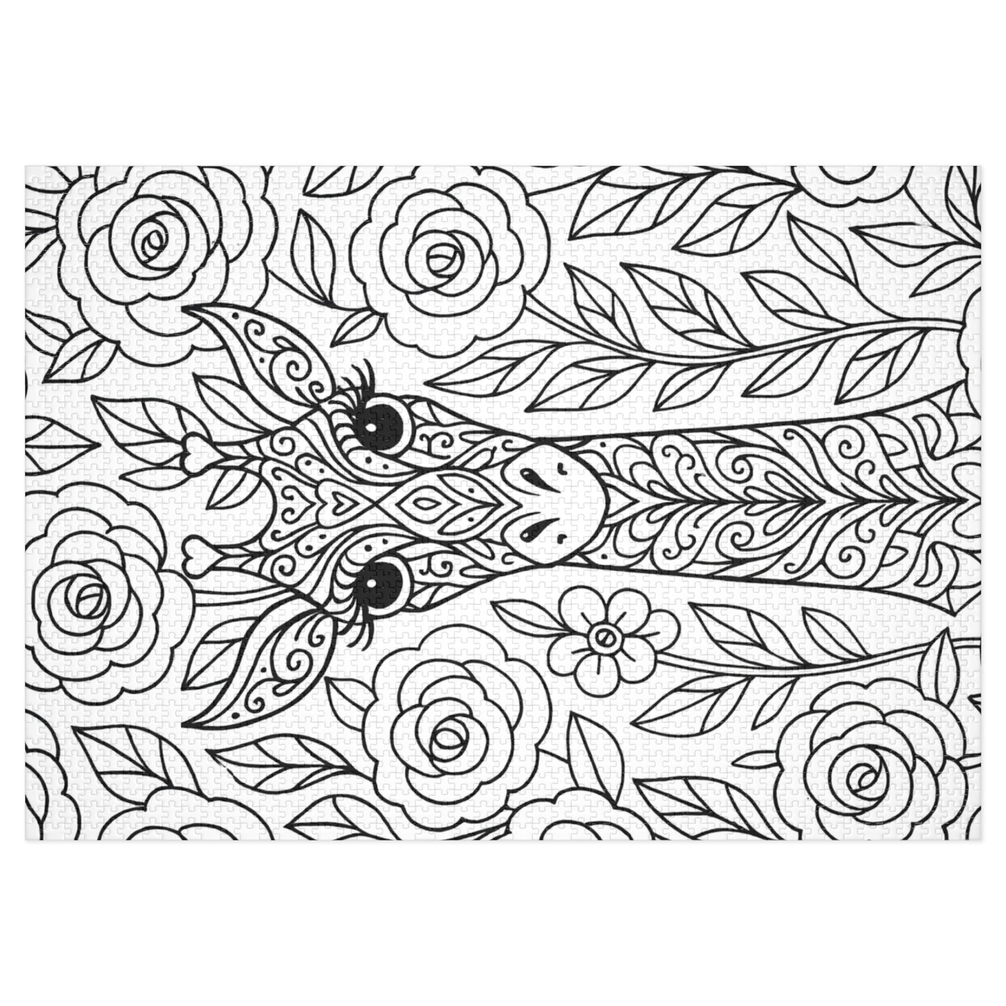 Adult Coloring Giraffe Jigsaw Puzzle with Tin – Mindfulness Puzzle for Stress Relief & Gifts