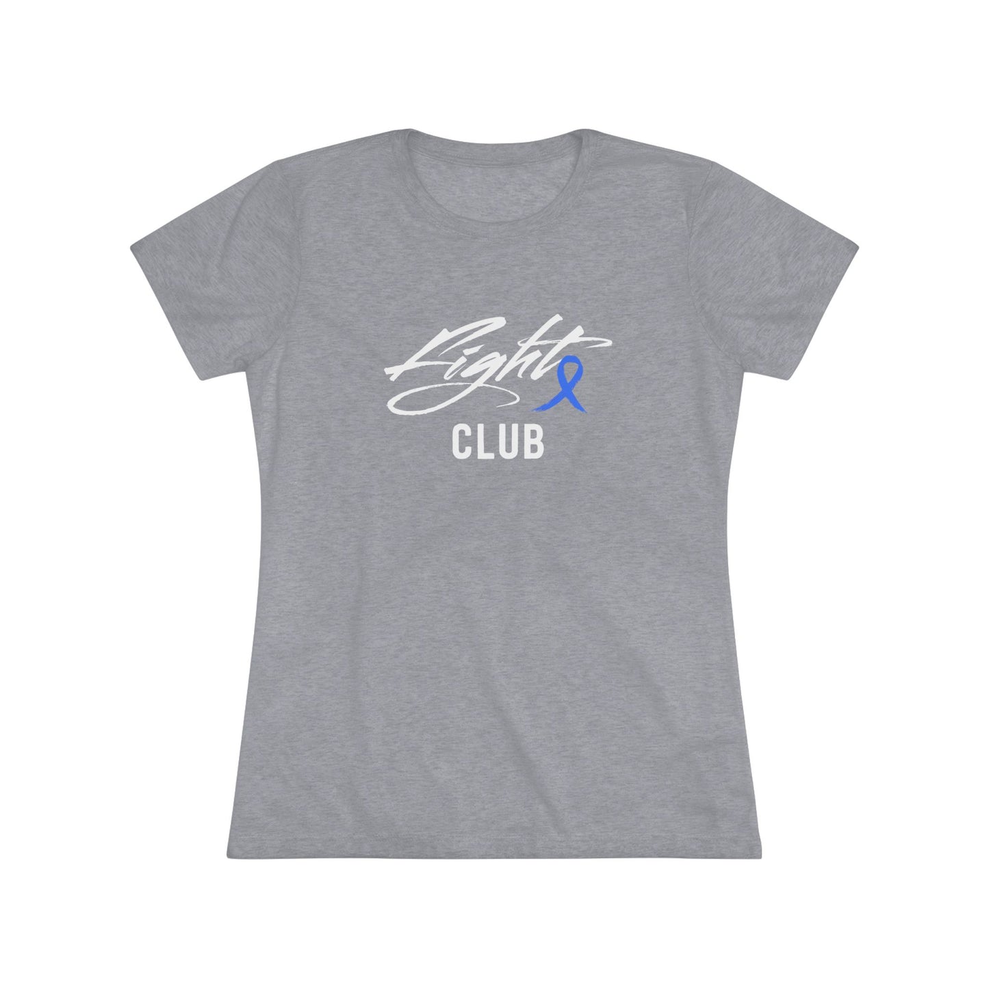 Lightweight Women's Tee with Blue Awareness Ribbon, Cancer Awareness Shirt, Gift for Her, Support Tee, Casual Wear