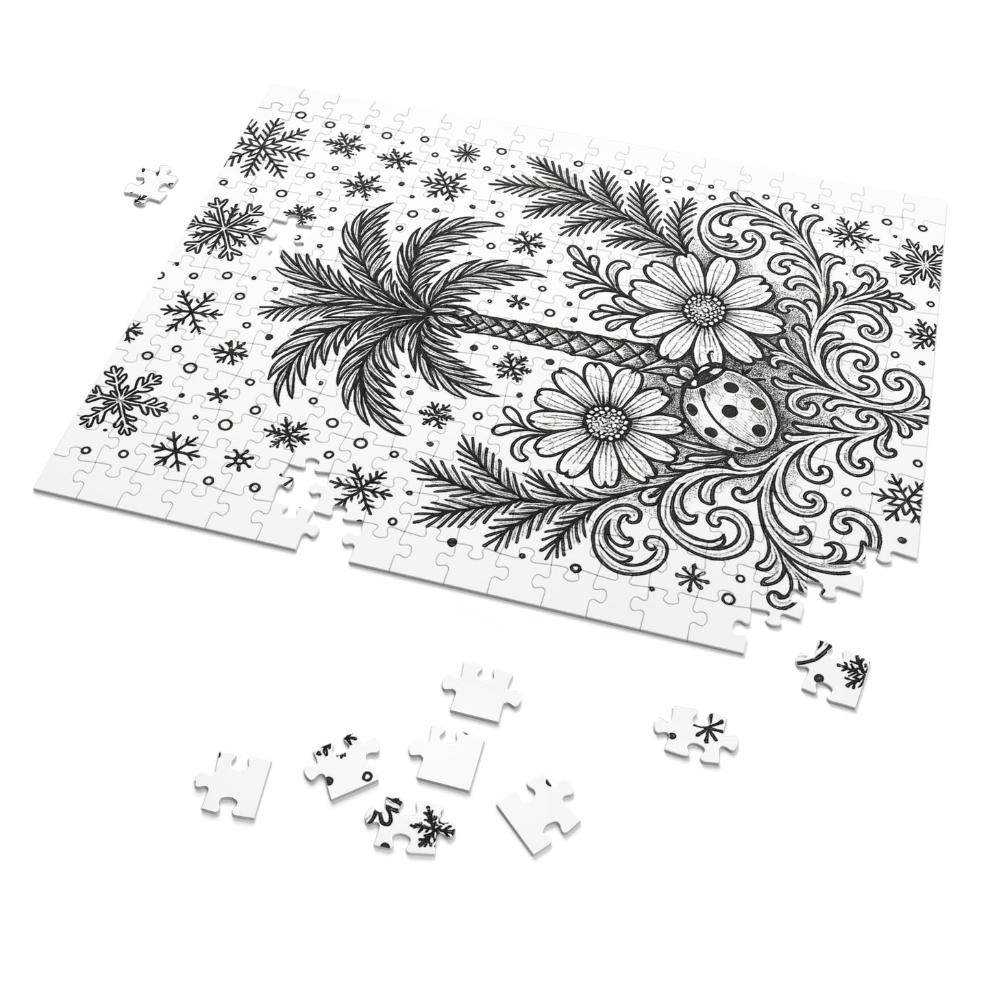 Jigsaw Puzzle: Palm Tree and Lady Bug