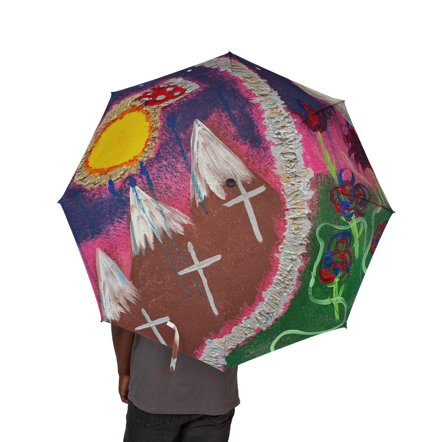 Vibrant Art Umbrella - featuring art from ScART - (Scar Art).  Artist: Melanie Barkley
