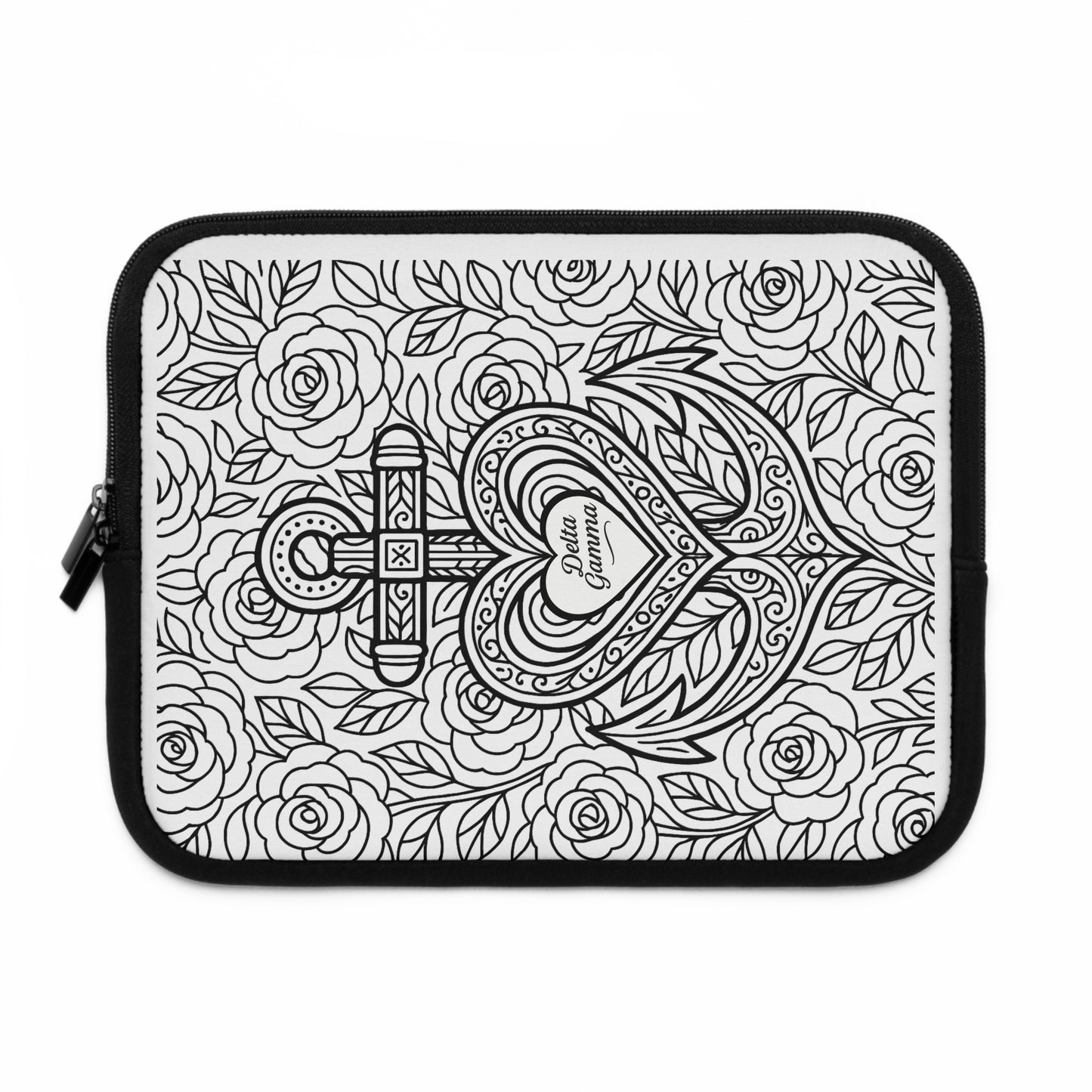Delta Gamma Anchor Laptop Sleeve — Black & White Decorative Protective Case