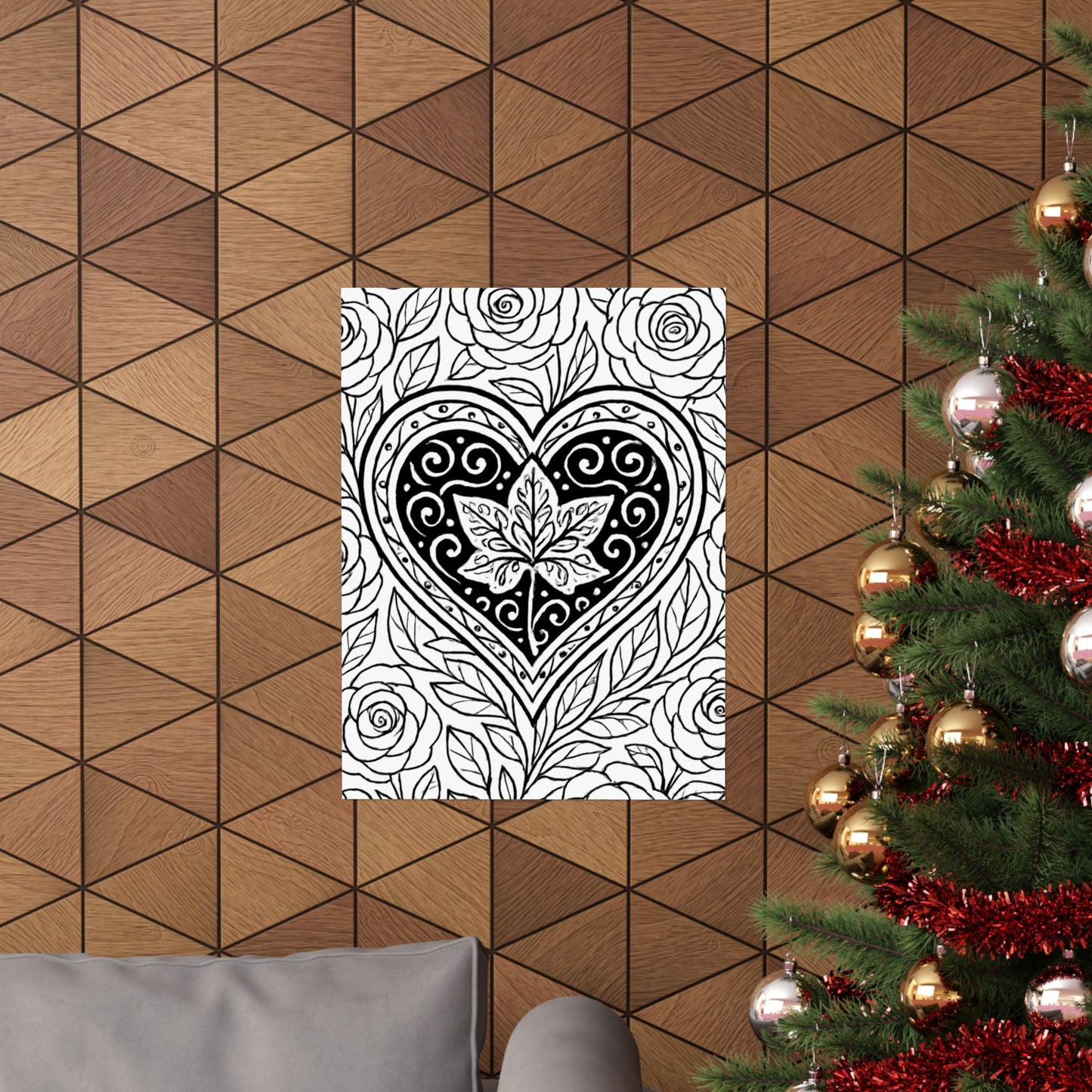 Colorable Ivy Leaf Poster