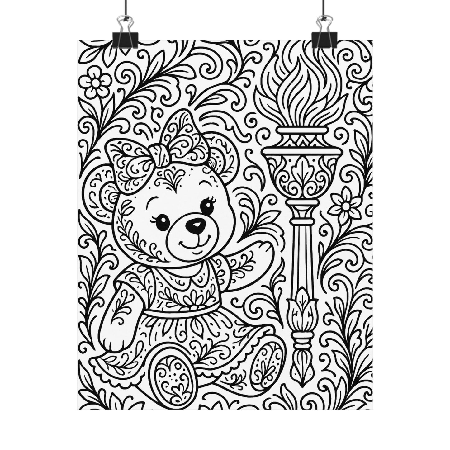 Colorable Bear Poster